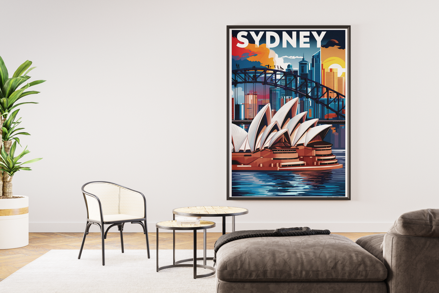 Sydney Opera House and Harbour Bridge – iconic Australia travel wall poster