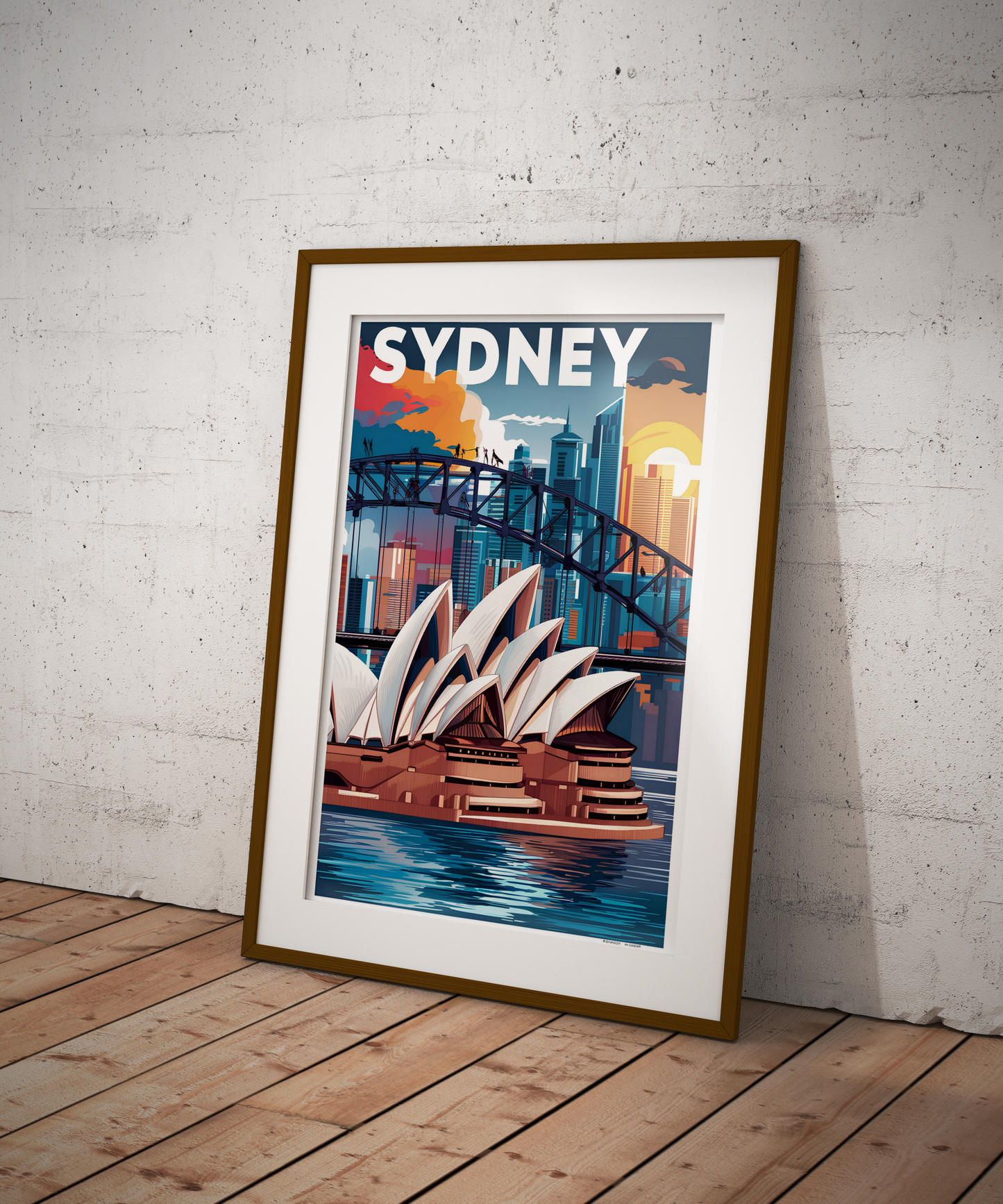 Sydney Opera House and Harbour Bridge – iconic Australia travel wall poster