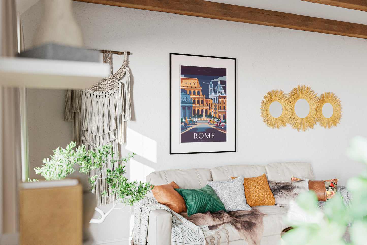 Rome city modern travel poster – downloadable printable wall décor artwork