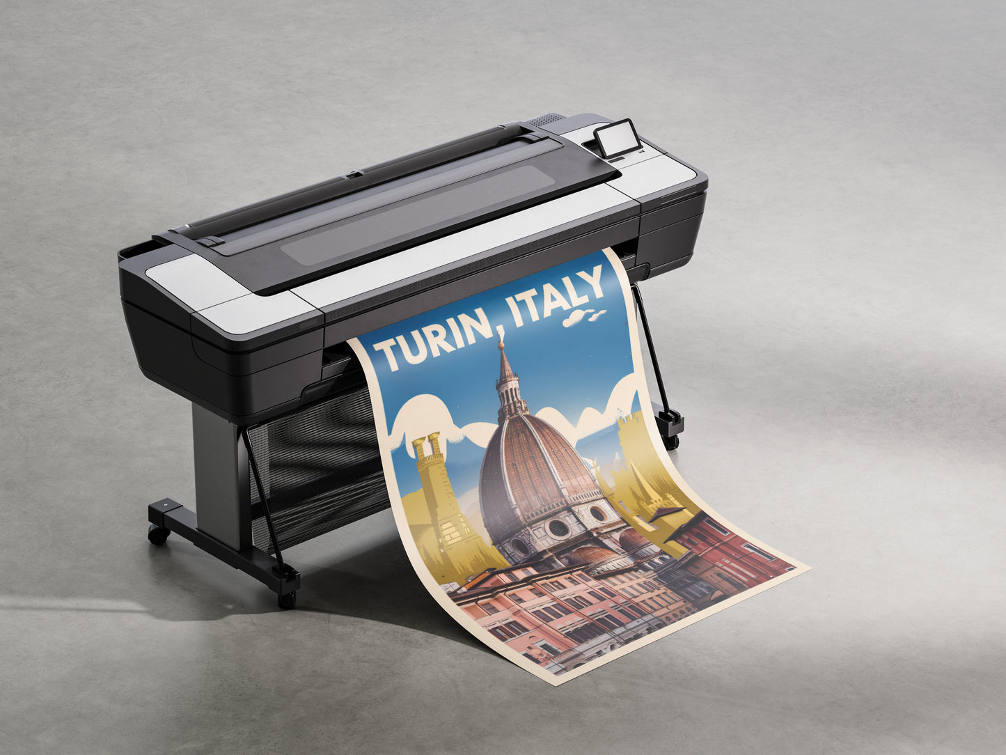 "Vintage-style poster of Turin Dome in Italy – retro architecture wall art for travel and culture lovers"