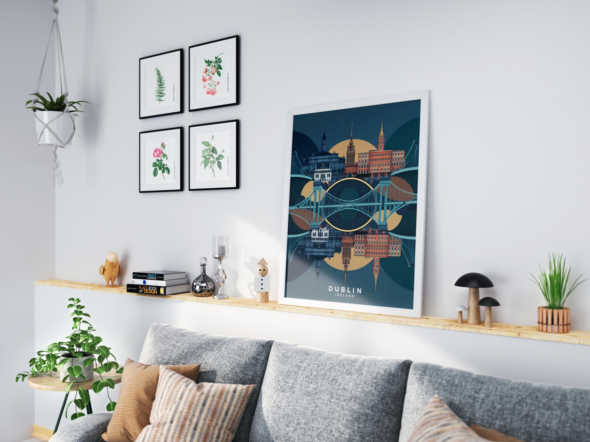 "Modern cityscape of Dublin featuring Samuel Beckett Bridge – digital wall art download"