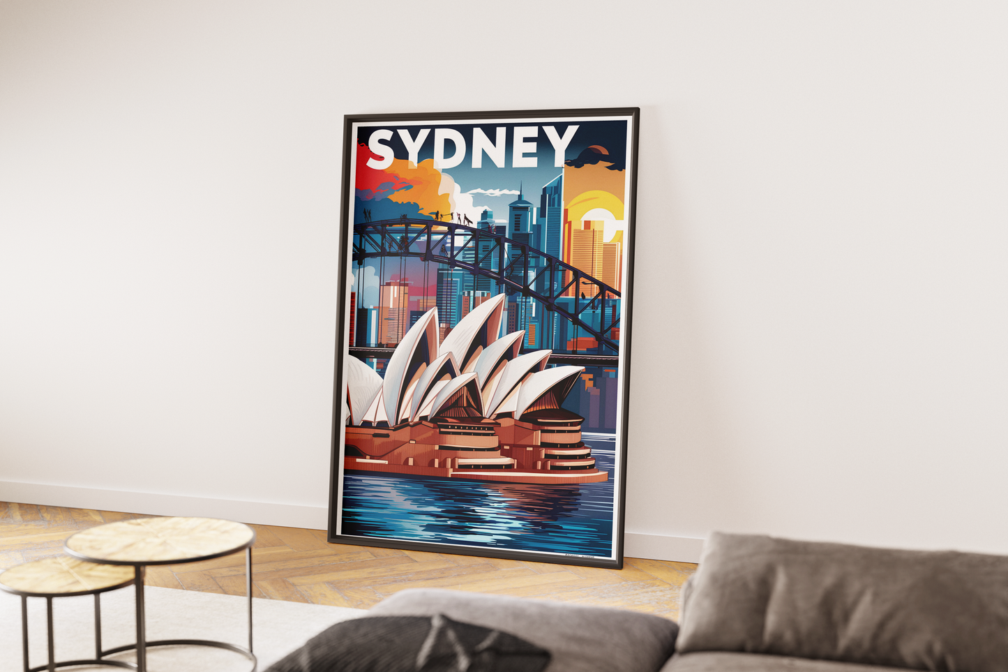 Sydney Opera House and Harbour Bridge – iconic Australia travel wall poster



