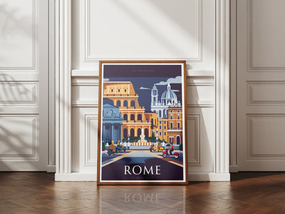 Rome city modern travel poster – downloadable printable wall décor artwork
