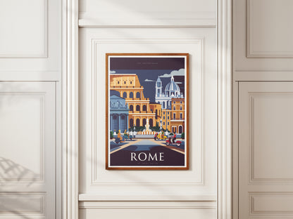 Rome city modern travel poster – downloadable printable wall décor artwork
