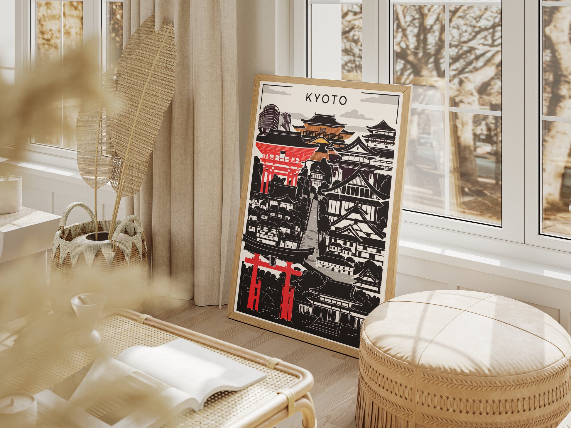 "Kyoto Japan travel poster – minimalist modern city wall art, instant digital download for home decor"

