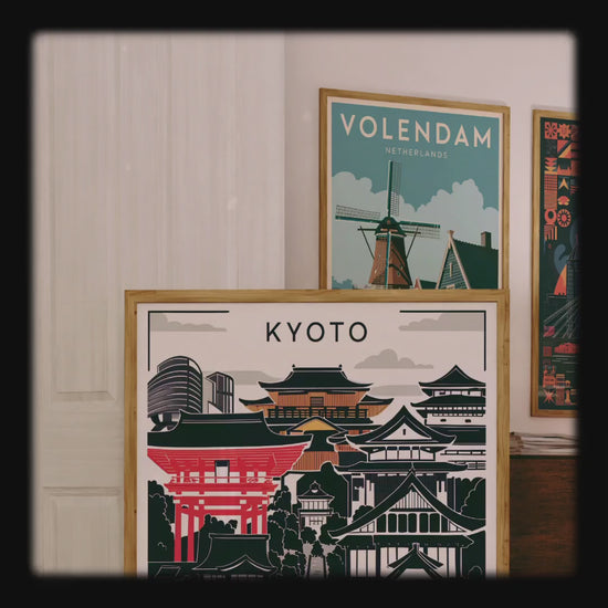 "Kyoto Japan travel poster – minimalist modern city wall art, instant digital download for home decor"

