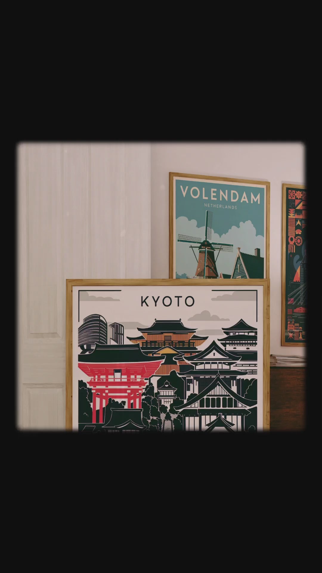 "Kyoto Japan travel poster – minimalist modern city wall art, instant digital download for home decor"

